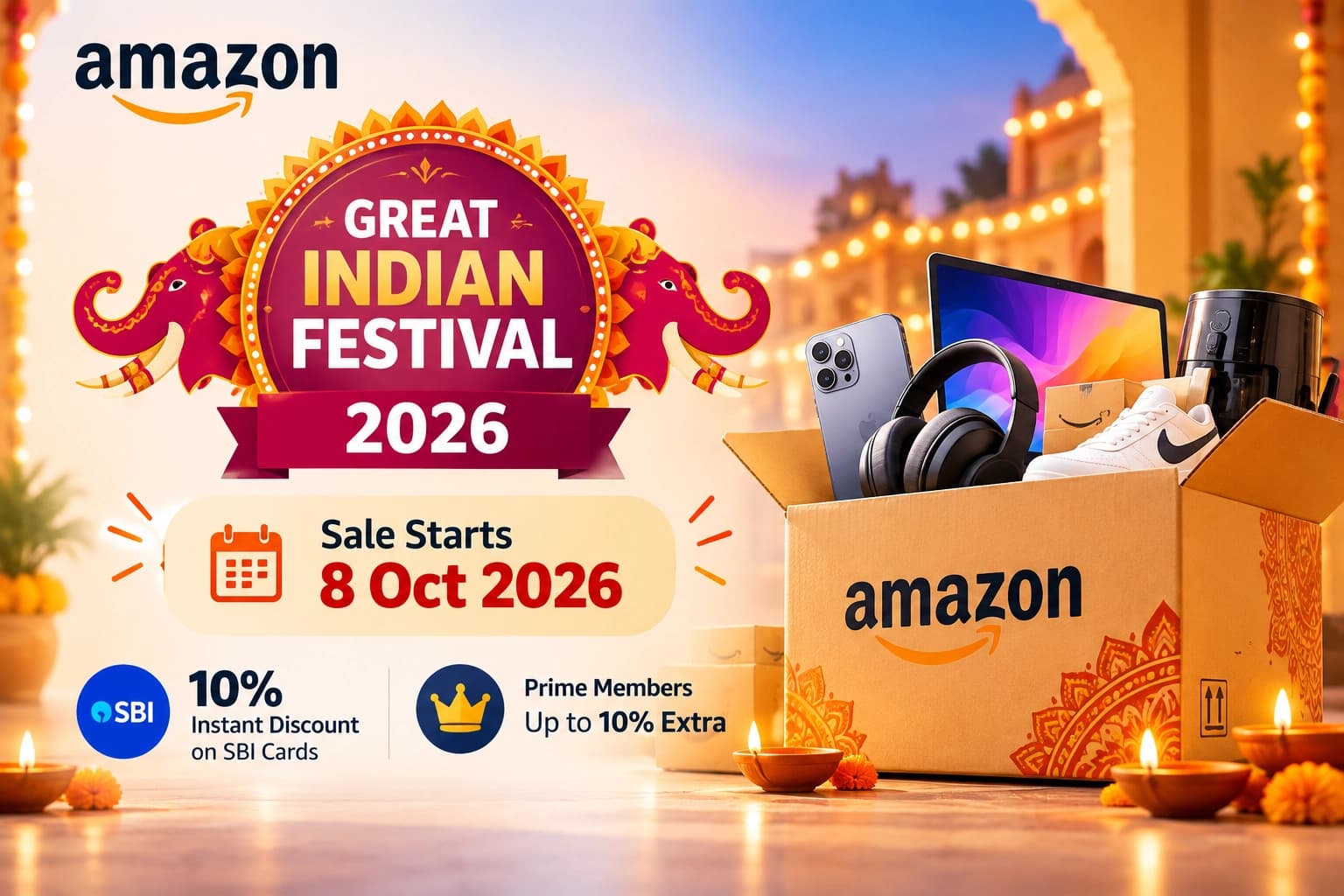 Amazon Great Indian Festival 2026: Sale Date, Prime Early Access, SBI Offer and Live Deals