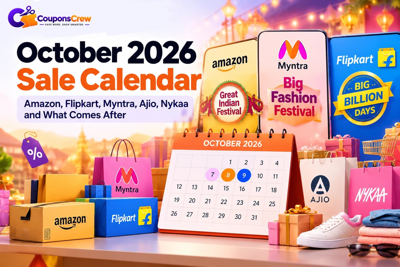 October 2026 Sale Calendar: Amazon, Flipkart, Myntra, Ajio, Nykaa and What Comes After